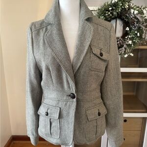 Ambition Women's Gray Herringbone Blazer